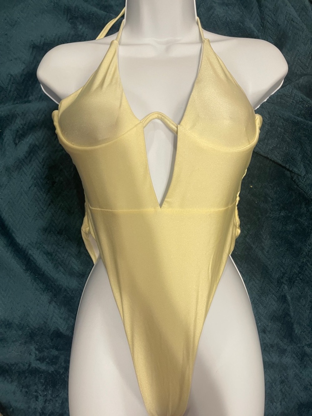 PrettyLittleThing Cream One Piece Swimsuit